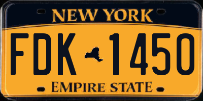 NY license plate FDK1450