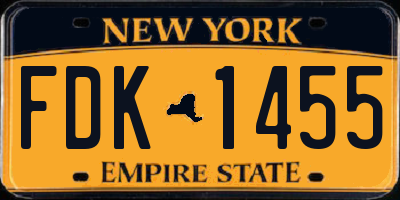 NY license plate FDK1455