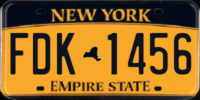 NY license plate FDK1456