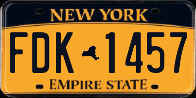 NY license plate FDK1457