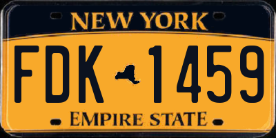 NY license plate FDK1459