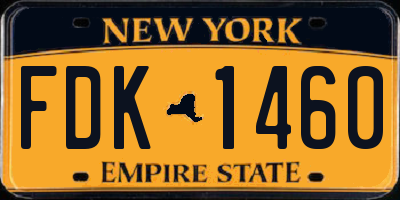 NY license plate FDK1460
