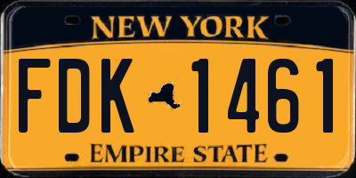 NY license plate FDK1461