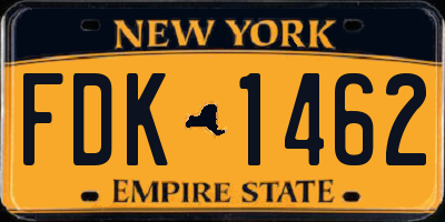 NY license plate FDK1462