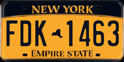 NY license plate FDK1463
