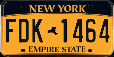 NY license plate FDK1464