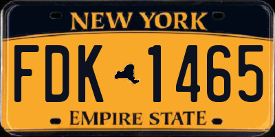 NY license plate FDK1465