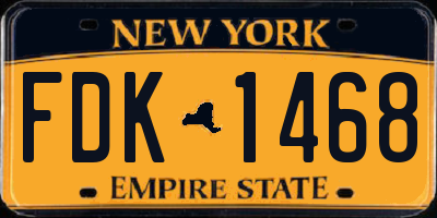 NY license plate FDK1468