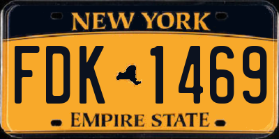 NY license plate FDK1469