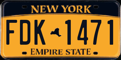 NY license plate FDK1471