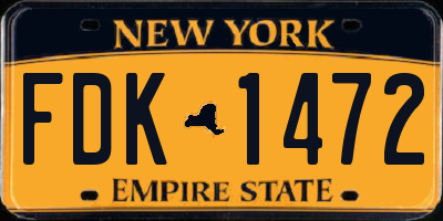 NY license plate FDK1472