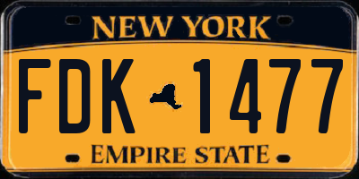 NY license plate FDK1477