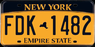 NY license plate FDK1482