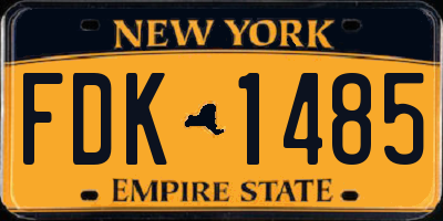 NY license plate FDK1485
