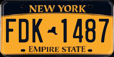 NY license plate FDK1487