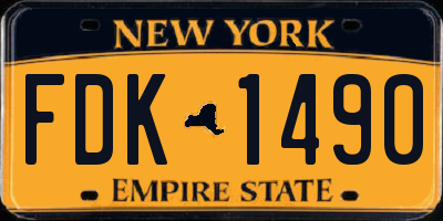 NY license plate FDK1490