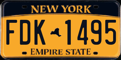 NY license plate FDK1495