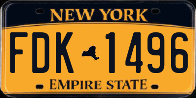 NY license plate FDK1496