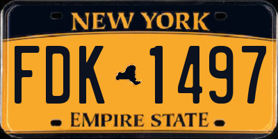 NY license plate FDK1497