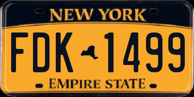 NY license plate FDK1499