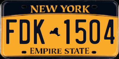 NY license plate FDK1504