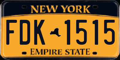 NY license plate FDK1515