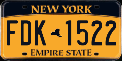 NY license plate FDK1522