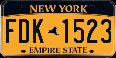 NY license plate FDK1523