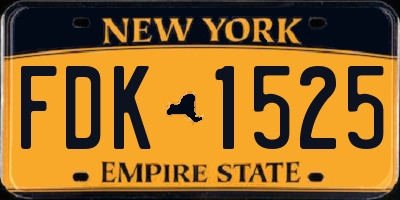 NY license plate FDK1525