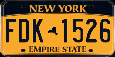 NY license plate FDK1526