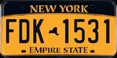 NY license plate FDK1531