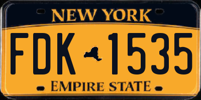 NY license plate FDK1535