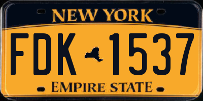 NY license plate FDK1537