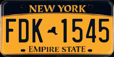 NY license plate FDK1545