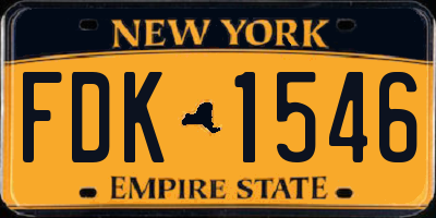 NY license plate FDK1546