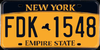 NY license plate FDK1548