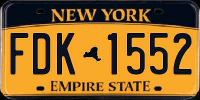 NY license plate FDK1552
