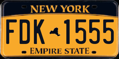 NY license plate FDK1555