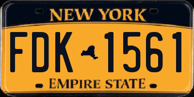 NY license plate FDK1561