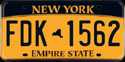 NY license plate FDK1562