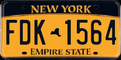 NY license plate FDK1564