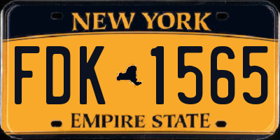 NY license plate FDK1565