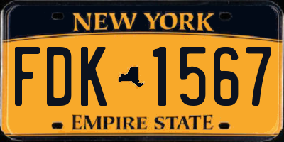 NY license plate FDK1567
