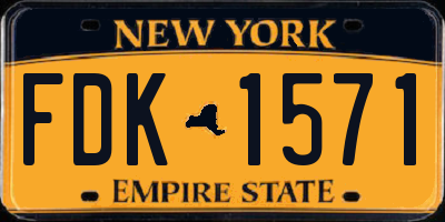 NY license plate FDK1571