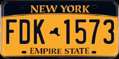 NY license plate FDK1573