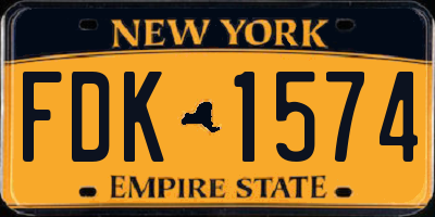 NY license plate FDK1574