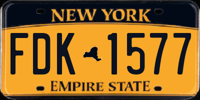 NY license plate FDK1577