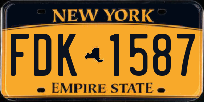 NY license plate FDK1587