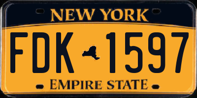 NY license plate FDK1597