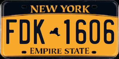 NY license plate FDK1606
